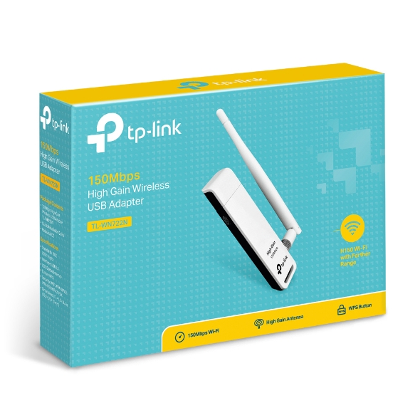 Adaptador Inalambrico USB de 150 Mbps. con antena desmontable TL-WN722N TP-LINK